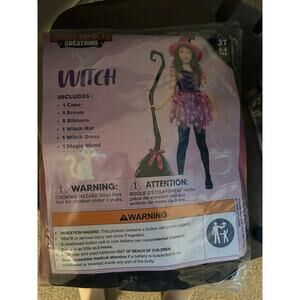 NIP Spooktacular Creations Toddler Girl Witch Costume Includes Broom size 3T